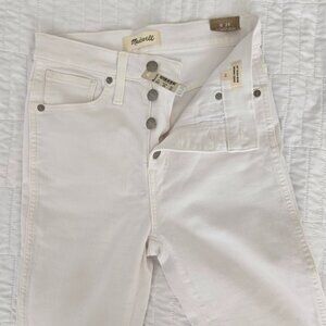 MADEWELL - 10" High-Rise Skinny Crop Jeans in Pure White NWT